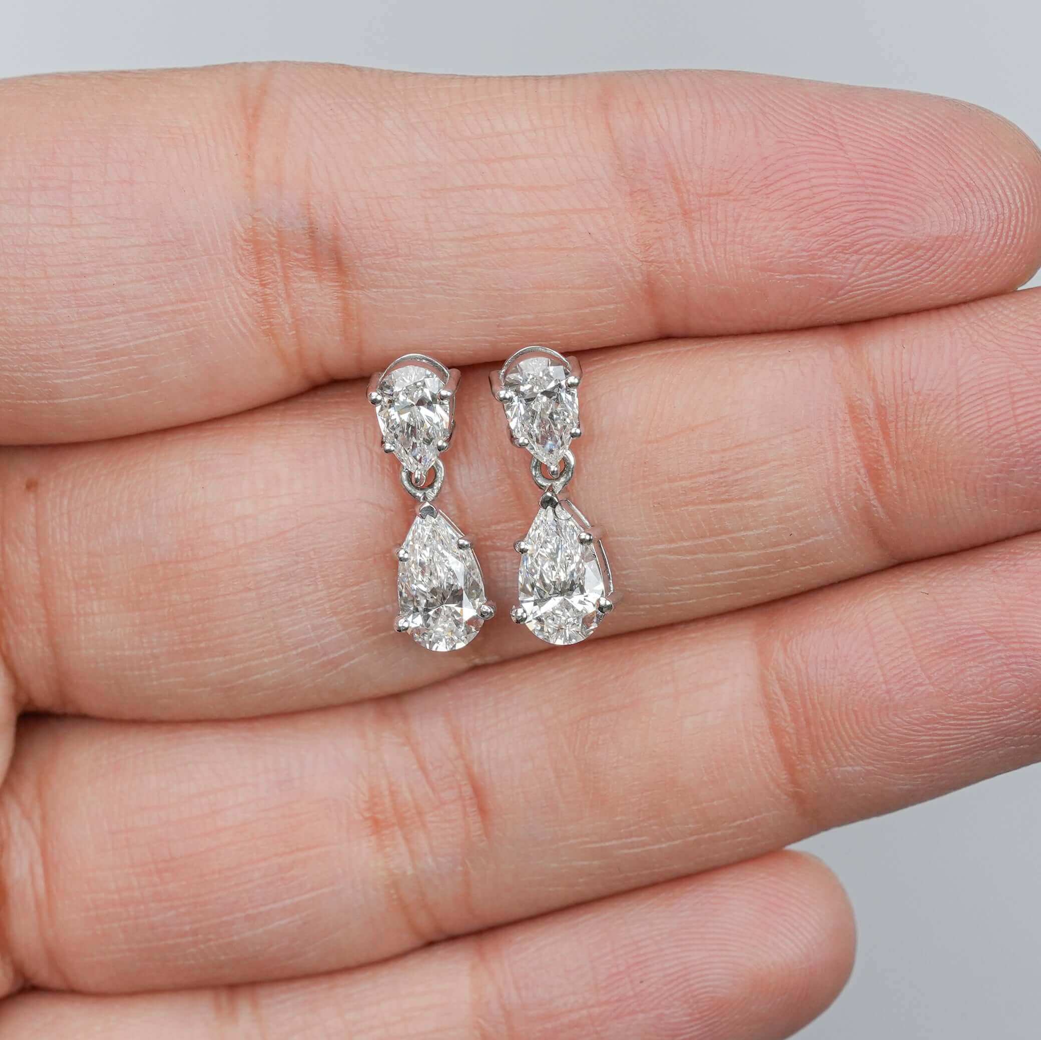 Monroe Teardrop Pear Diamond Dangle Earrings