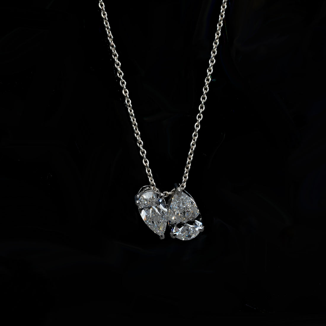2.00 Ct Toi et Moi Pear Diamond Necklace
