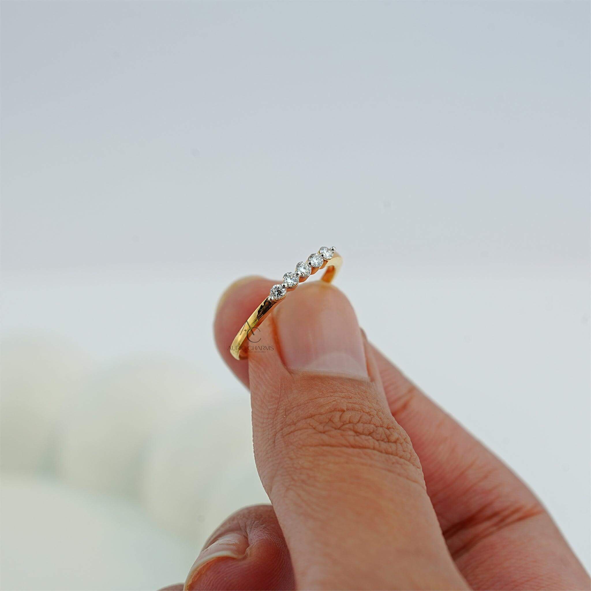 Golden ring with sparkling diamonds, offering a perfect blend of luxury and modern style.