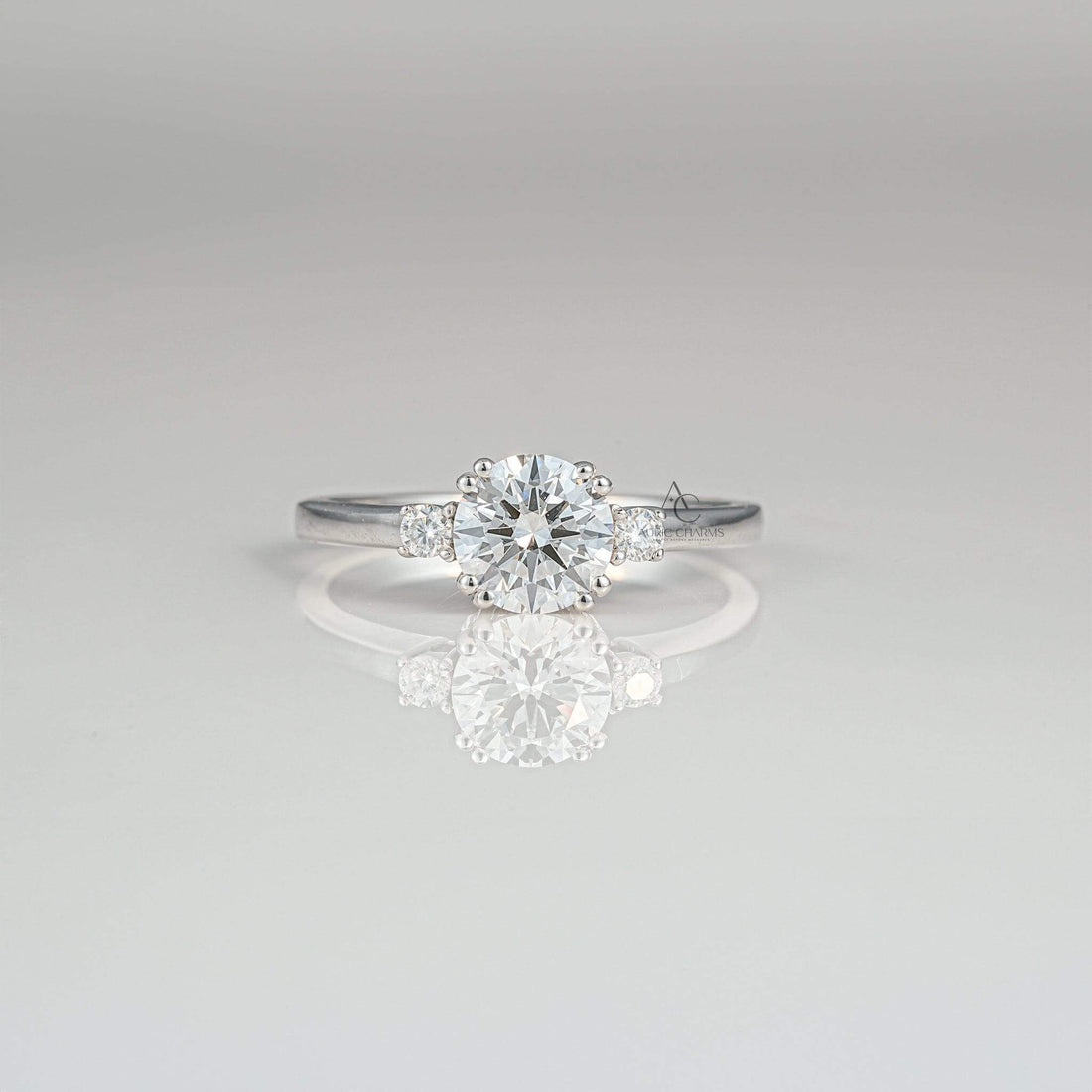 Celestine Three-Stone Round Lab Diamond Ring