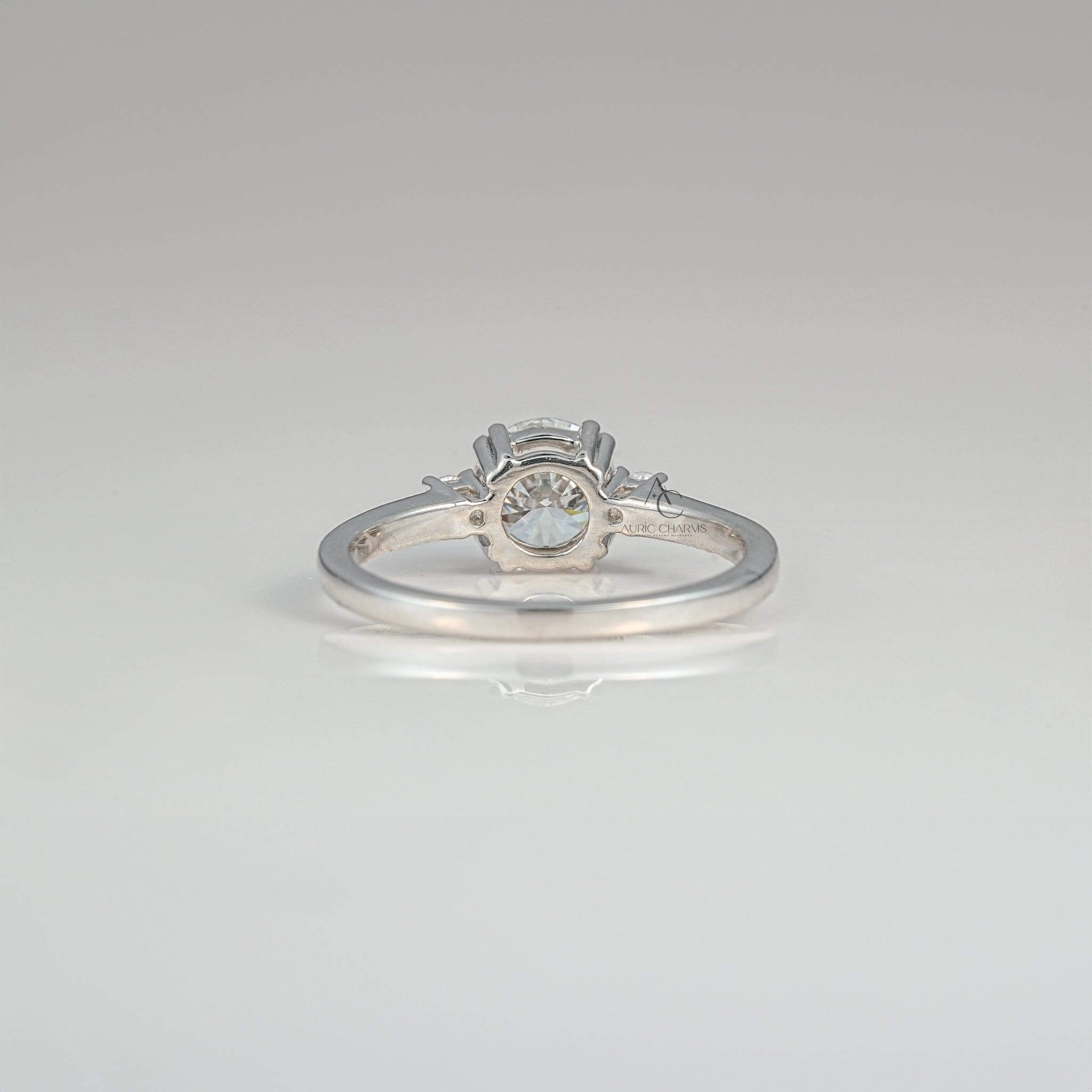 Celestine Three-Stone Round Lab Diamond Ring