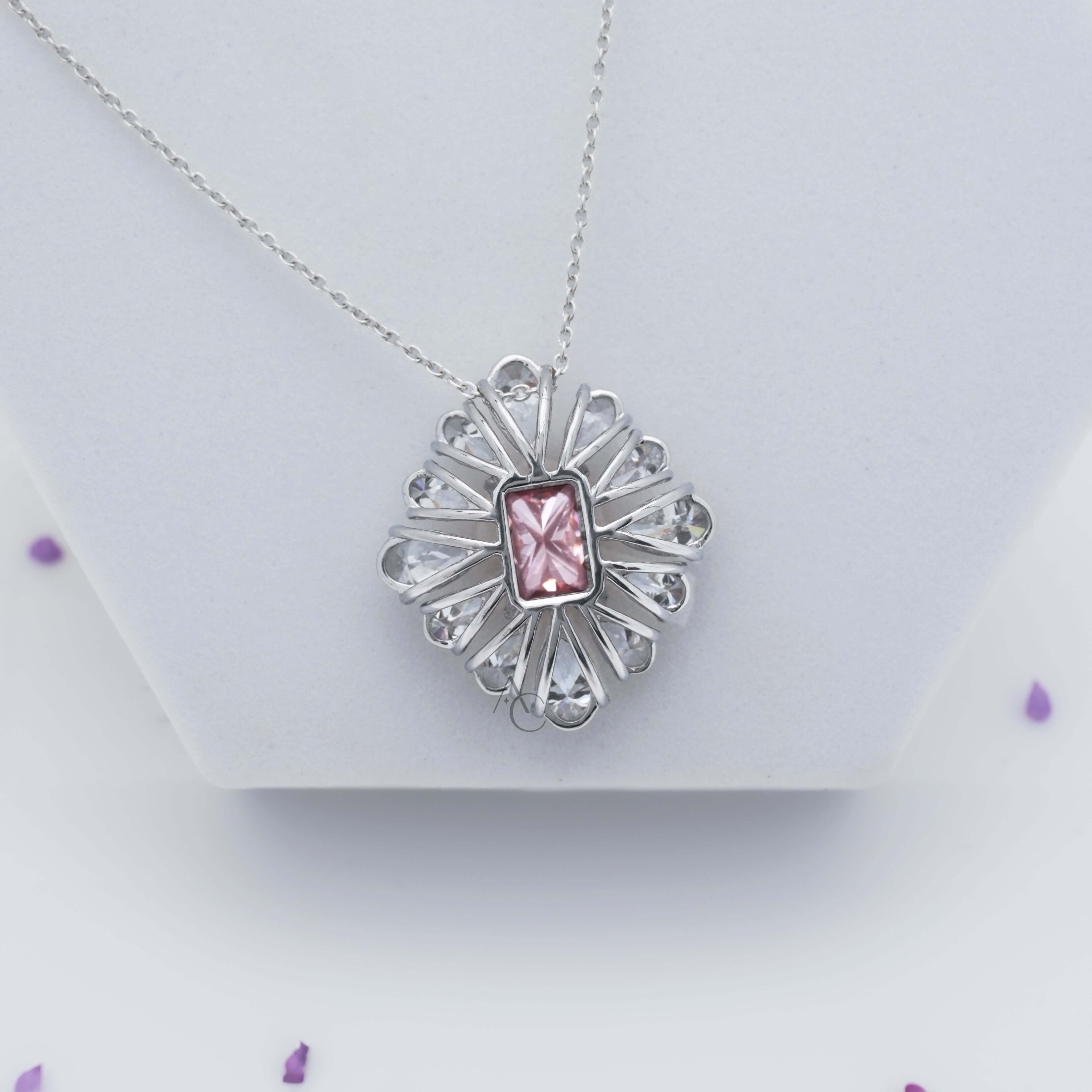 Monroe Deco Bloom Pink & Pear Diamond Pendant