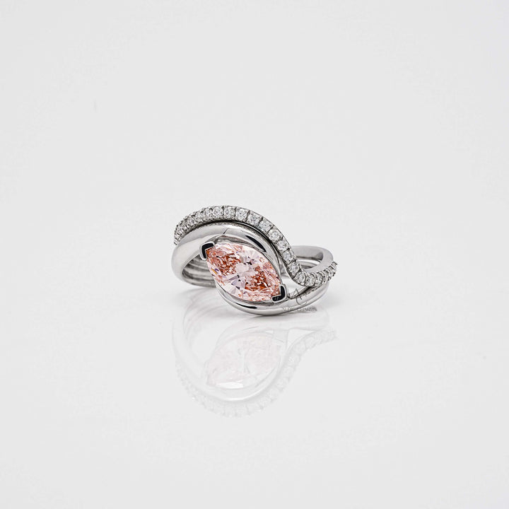 Aurora Pink Marquise Diamond & Eternity Ring Set