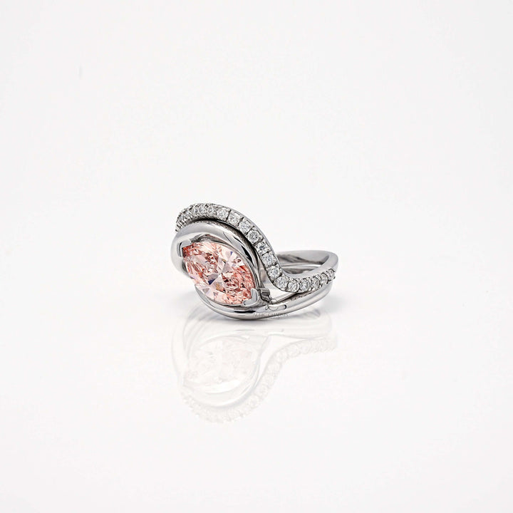 Aurora Pink Marquise Diamond & Eternity Ring Set
