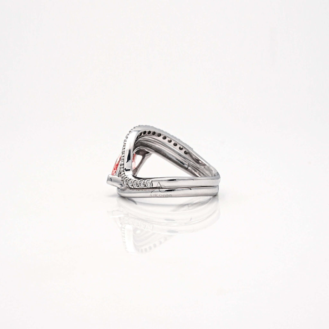 Aurora Pink Marquise Diamond & Eternity Ring Set