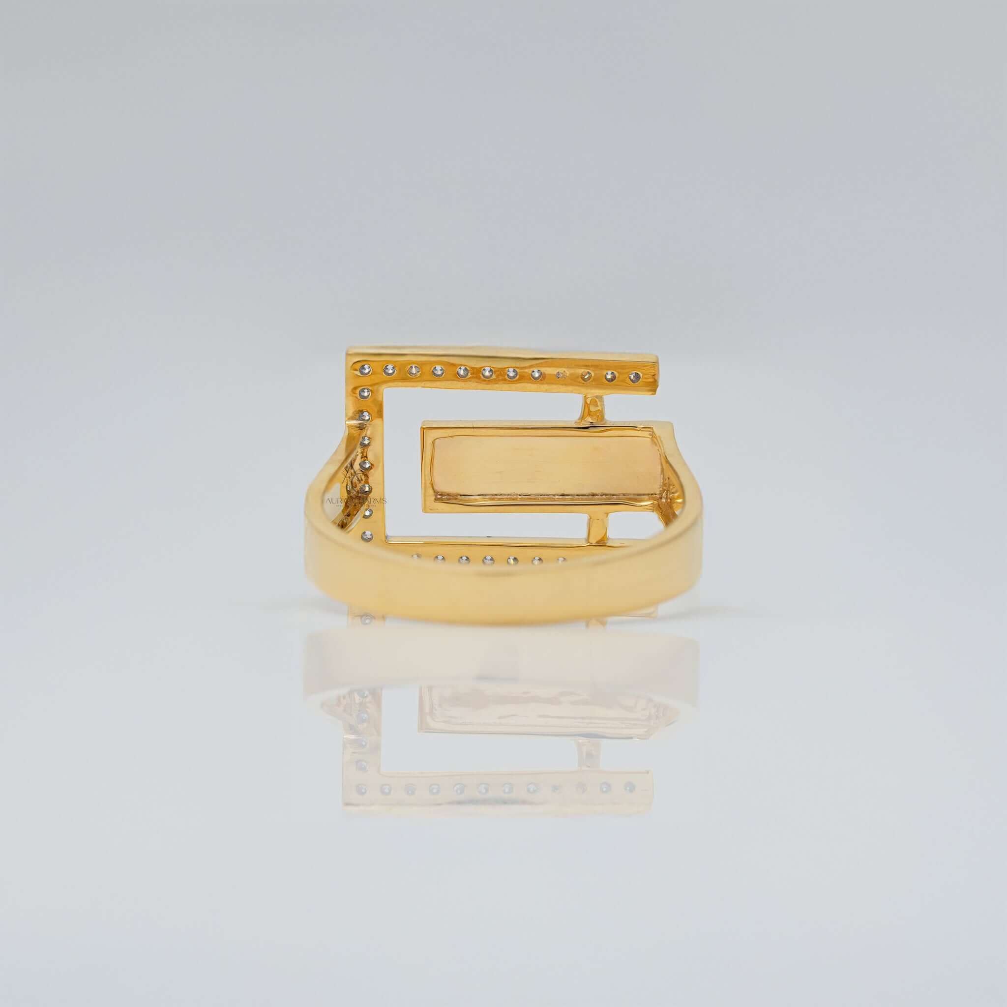 Angela Hubel Diamond Frame Ring – Modern Art in Gold