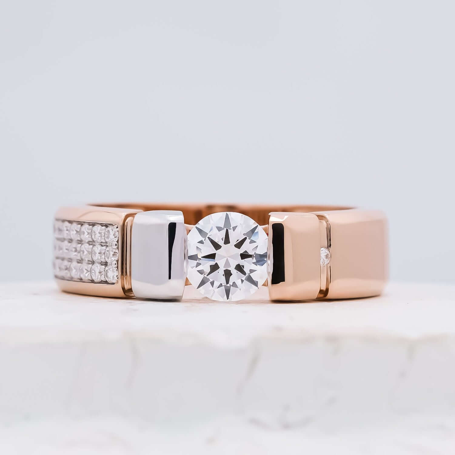 Westwood Duo-Tone Diamond Ring in Rose Gold