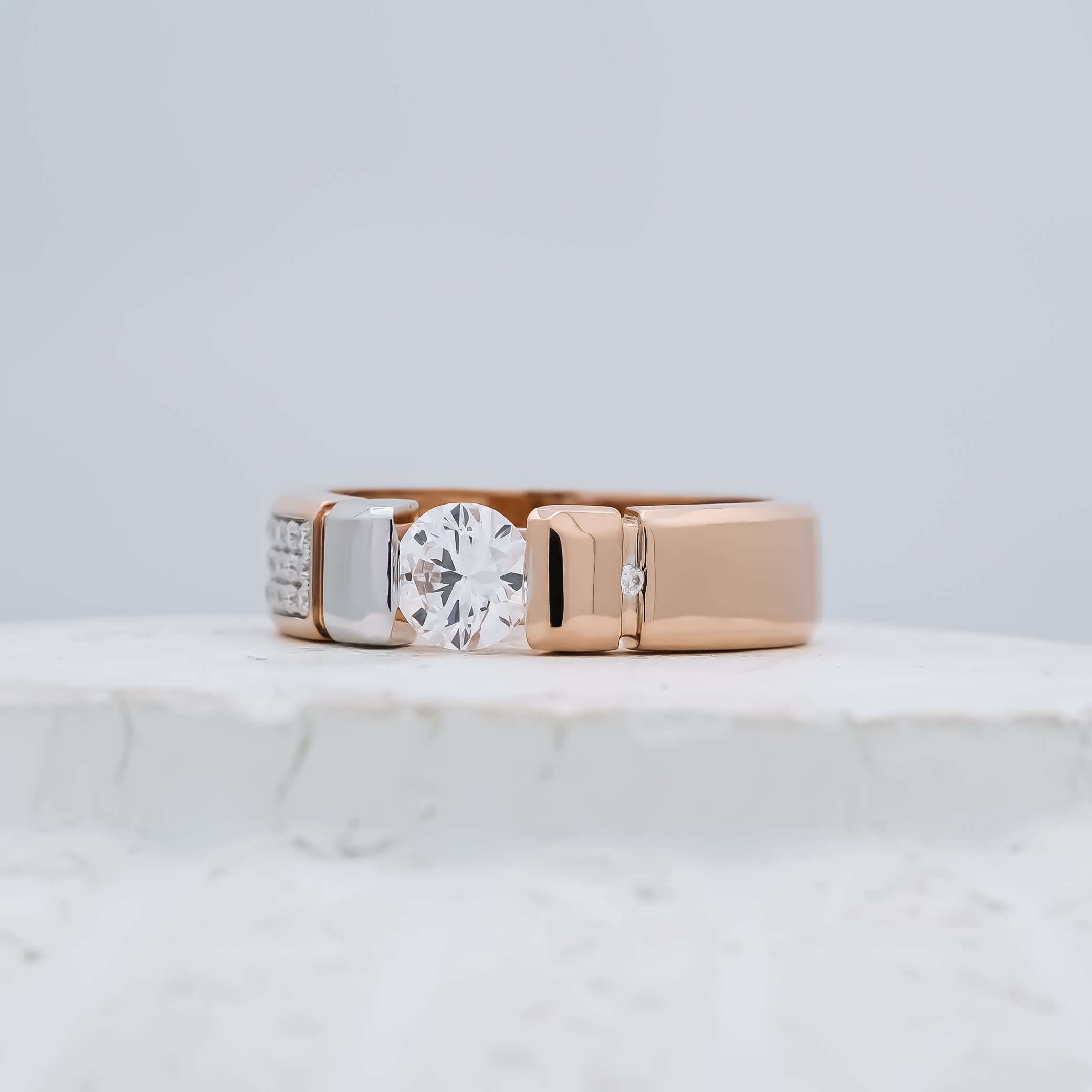 Westwood Duo-Tone Diamond Ring in Rose Gold