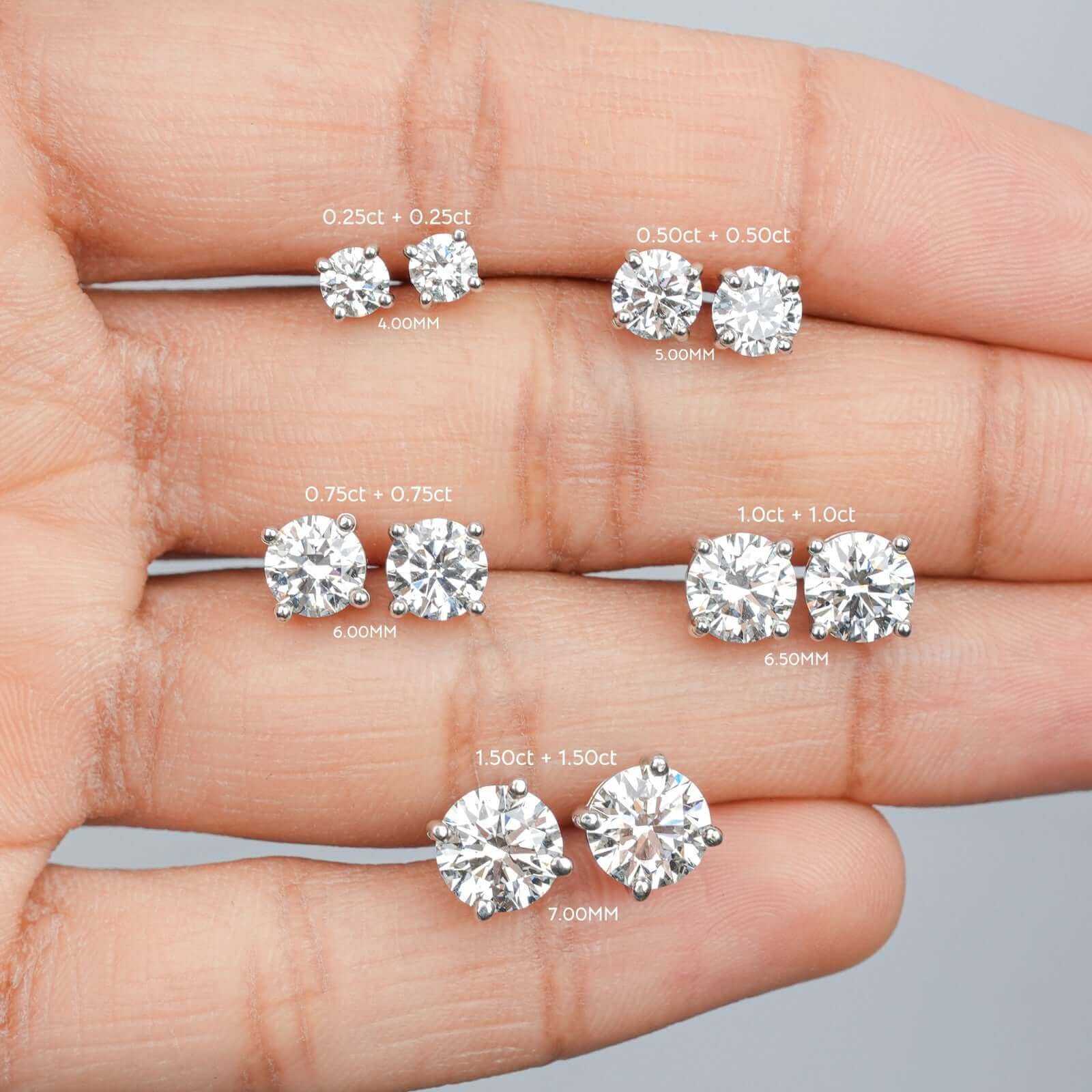 Hailey Luxe Round Diamond Stud Earrings