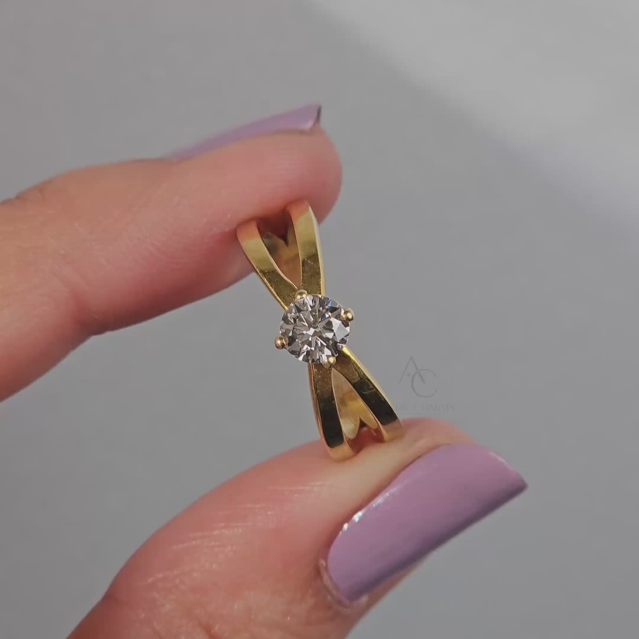 Infinity Split Shank Solitaire Diamond Ring