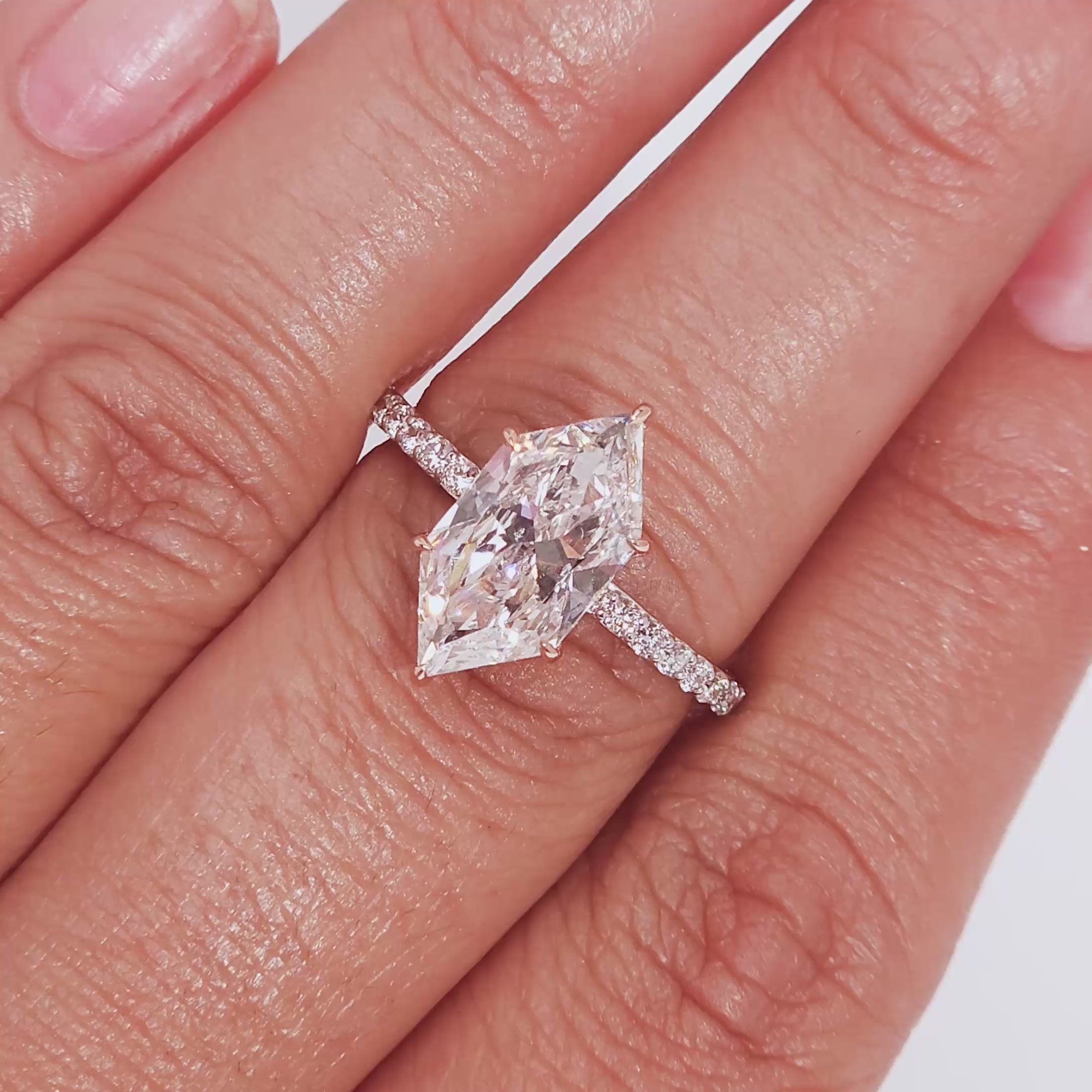Dutch Marquise Solitaire Pavé Ring