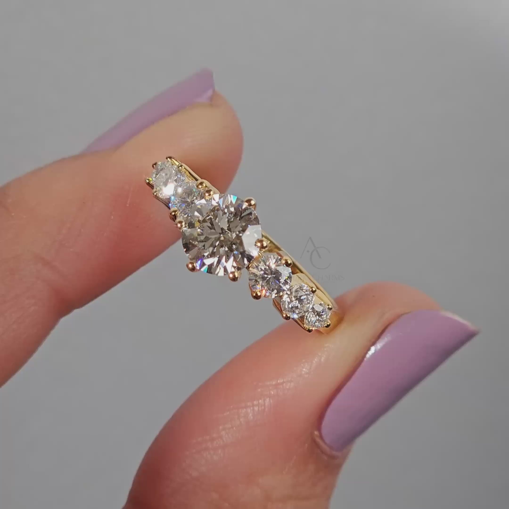 Muse Seven-Stone Lab Diamond Ring in Gold