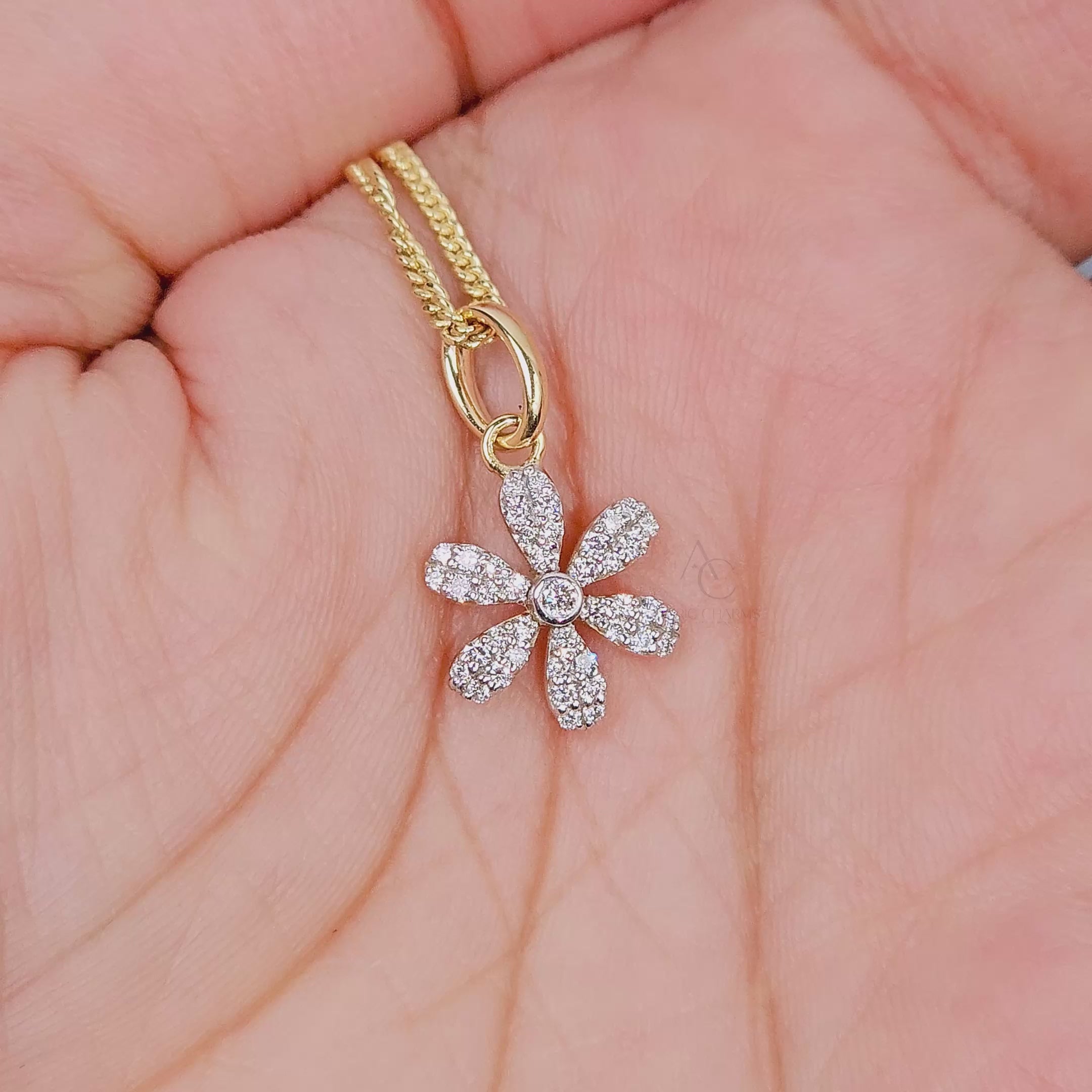 Flower Diamond Watch Charm