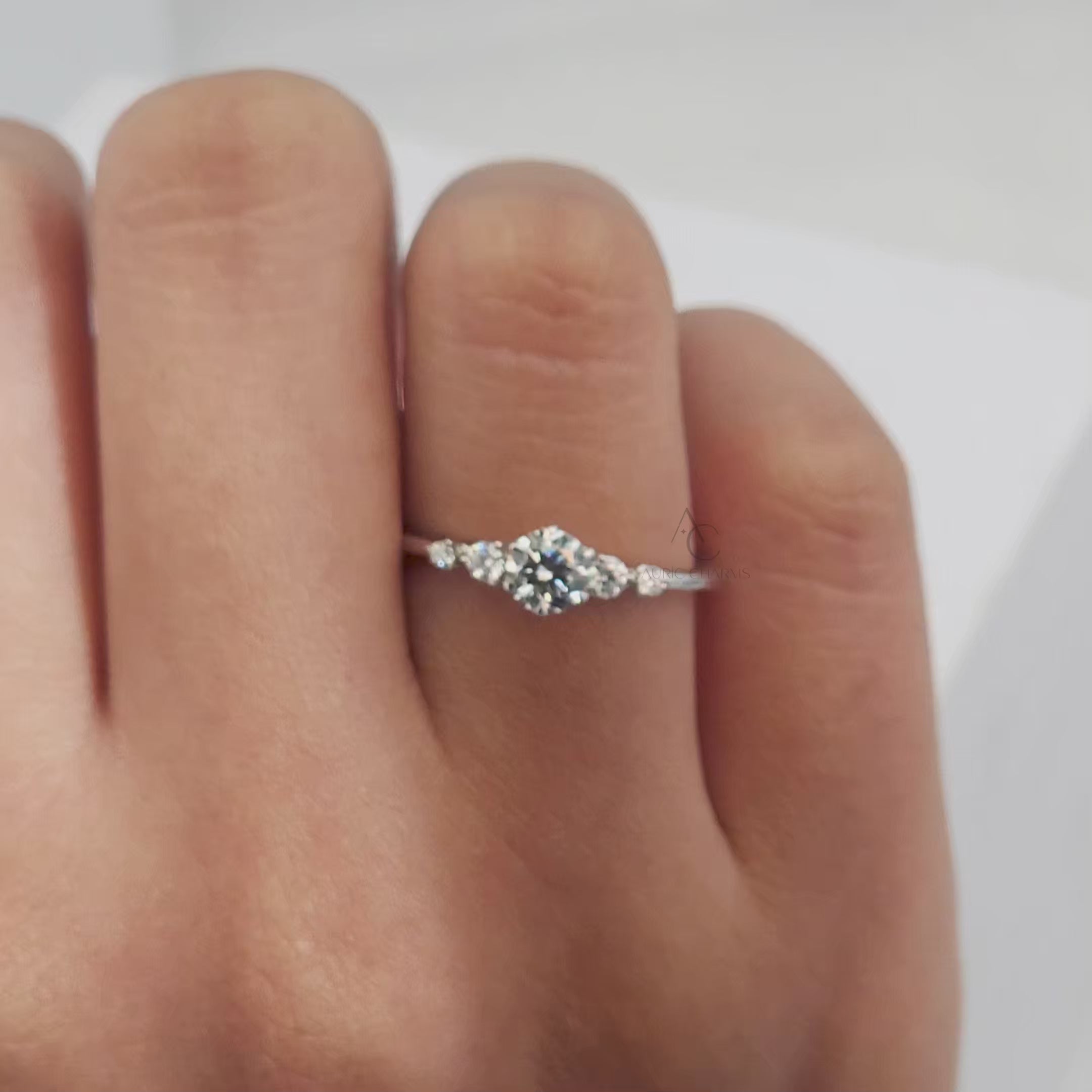 360-degree view of a lab-grown diamond solitaire engagement ring, highlighting its sparkle and craftsmanship.