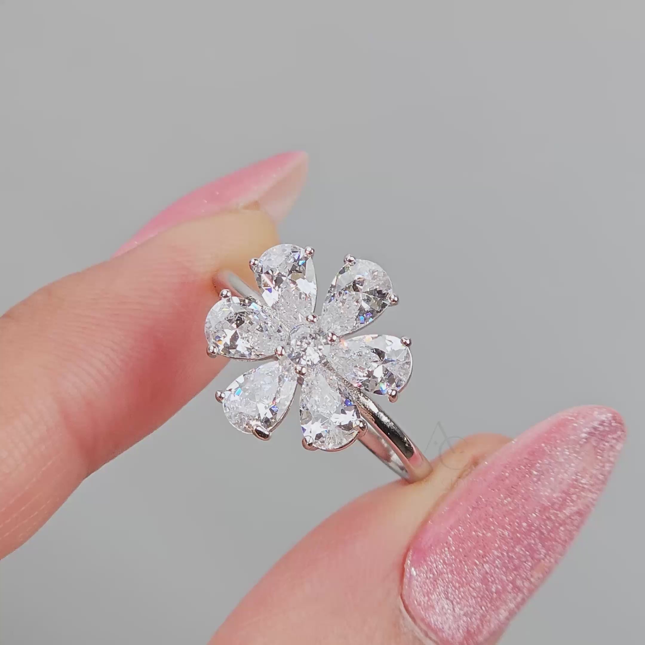 Aurielle Pear Cut Diamond Ring With Side Accents