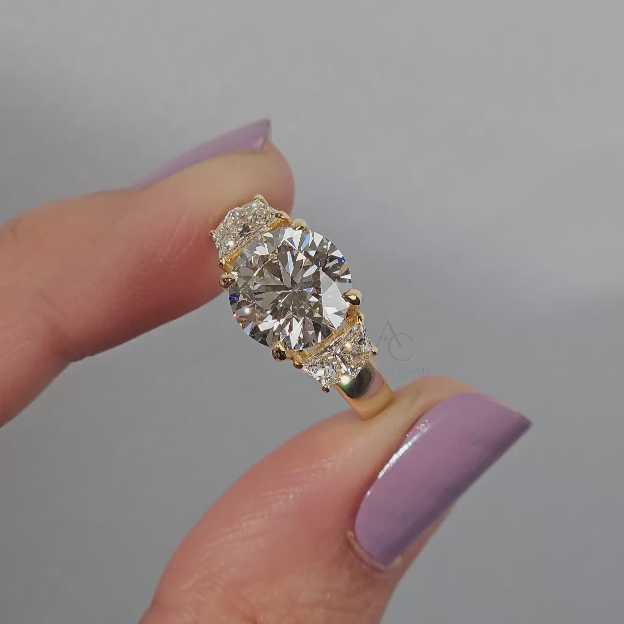 Monroe Three-Stone Round Diamond Ring