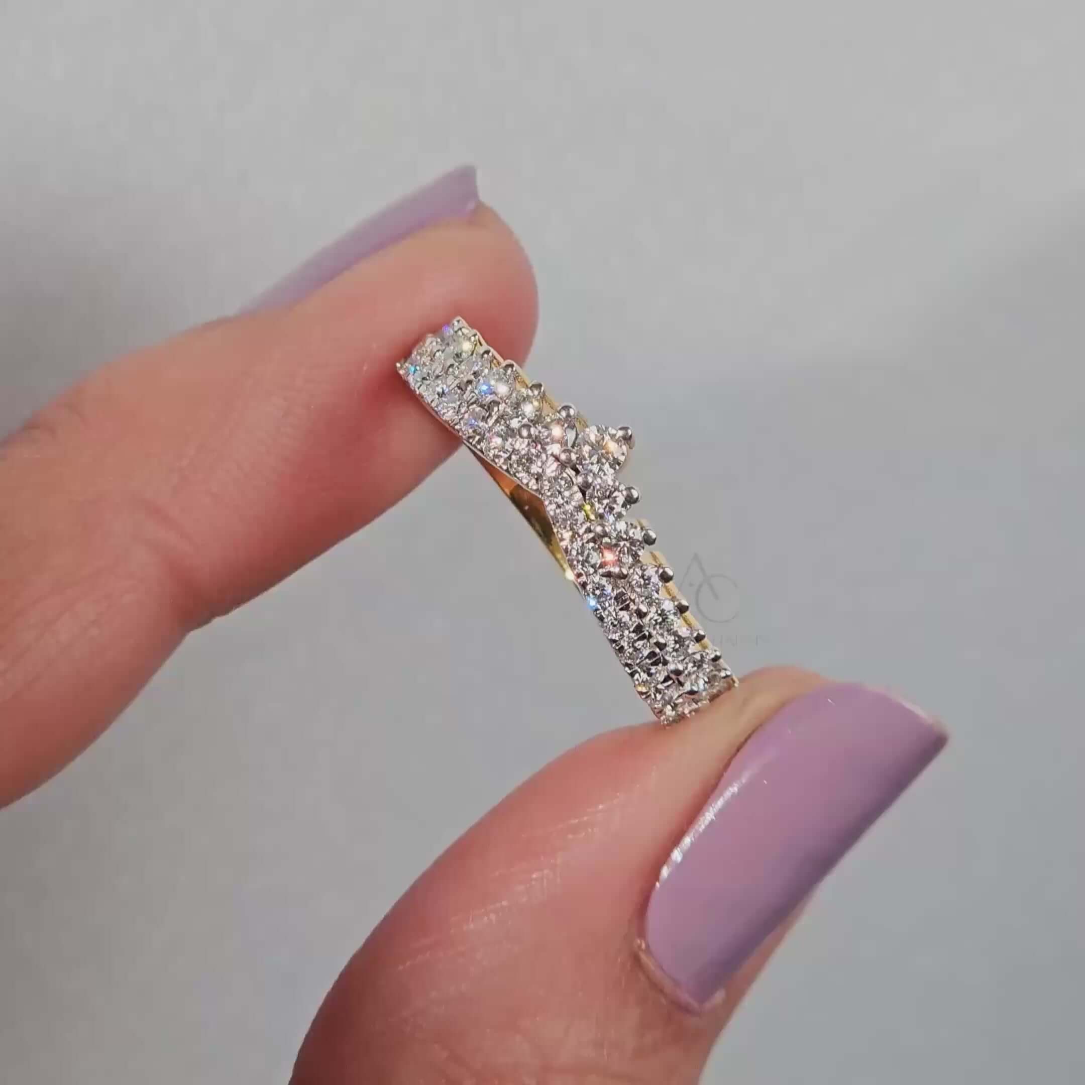Zendaya Curved Half Eternity Diamond Ring