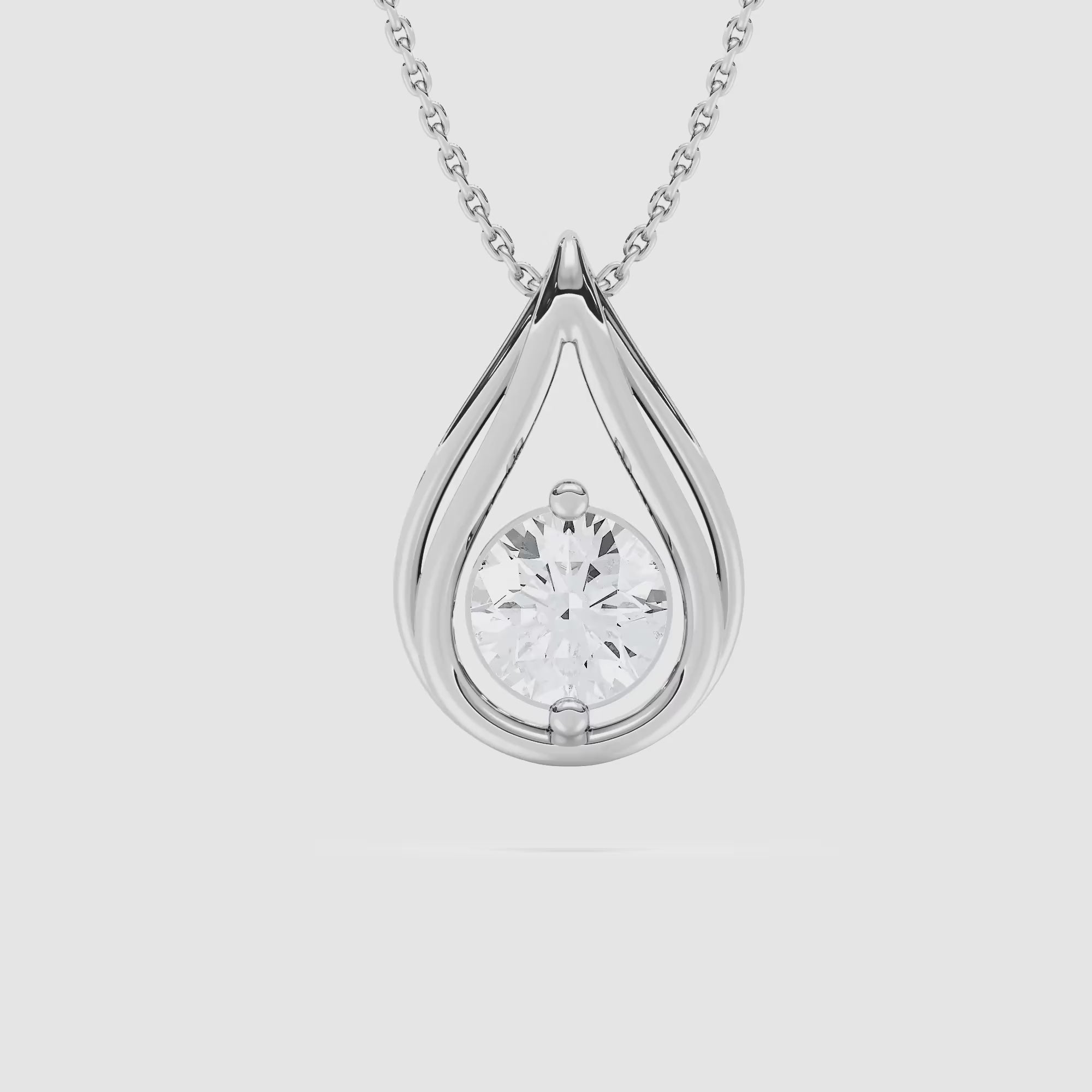 Giselle Teardrop Solitaire Diamond Pendant Necklace