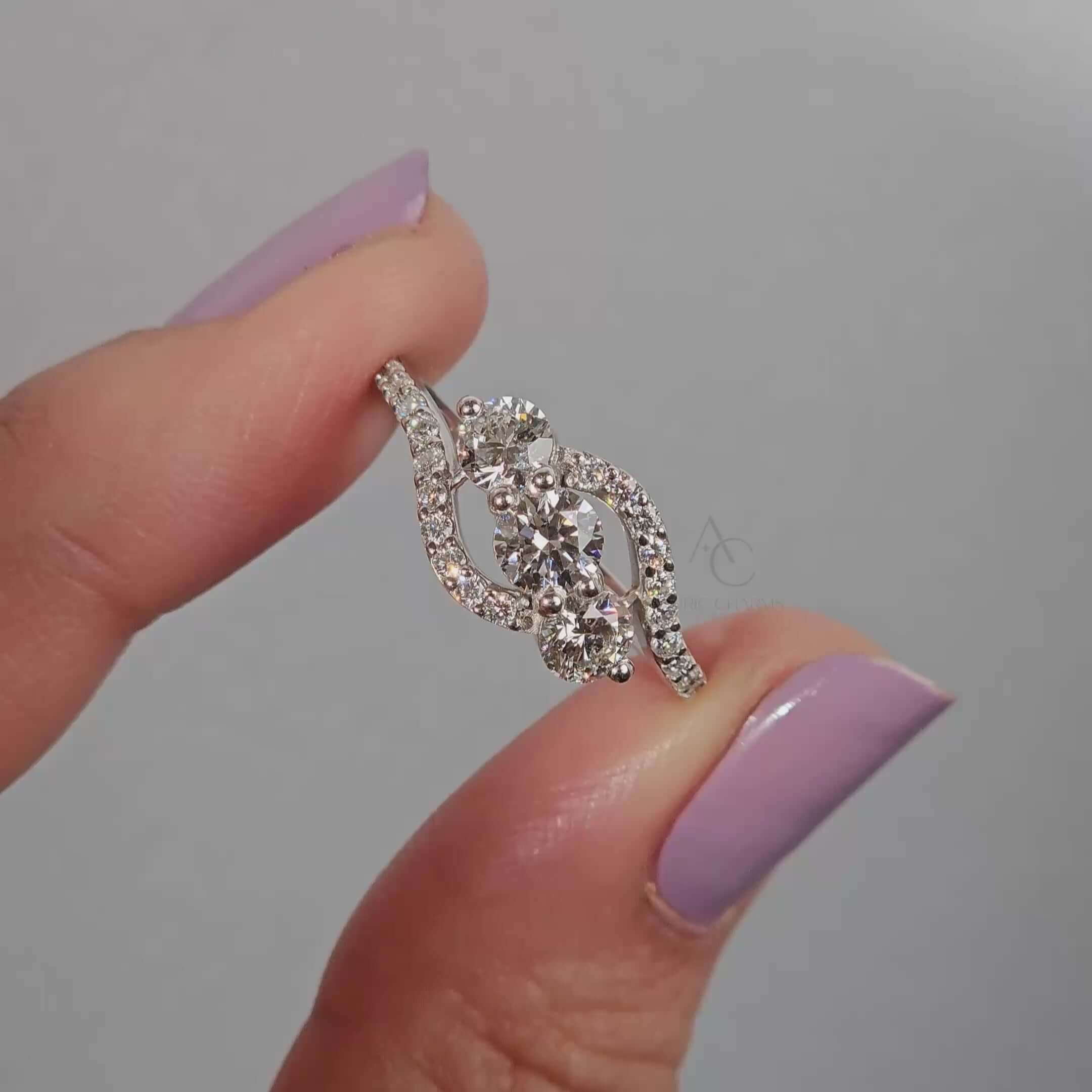 Hathaway Twist Round Diamond Engagement Ring