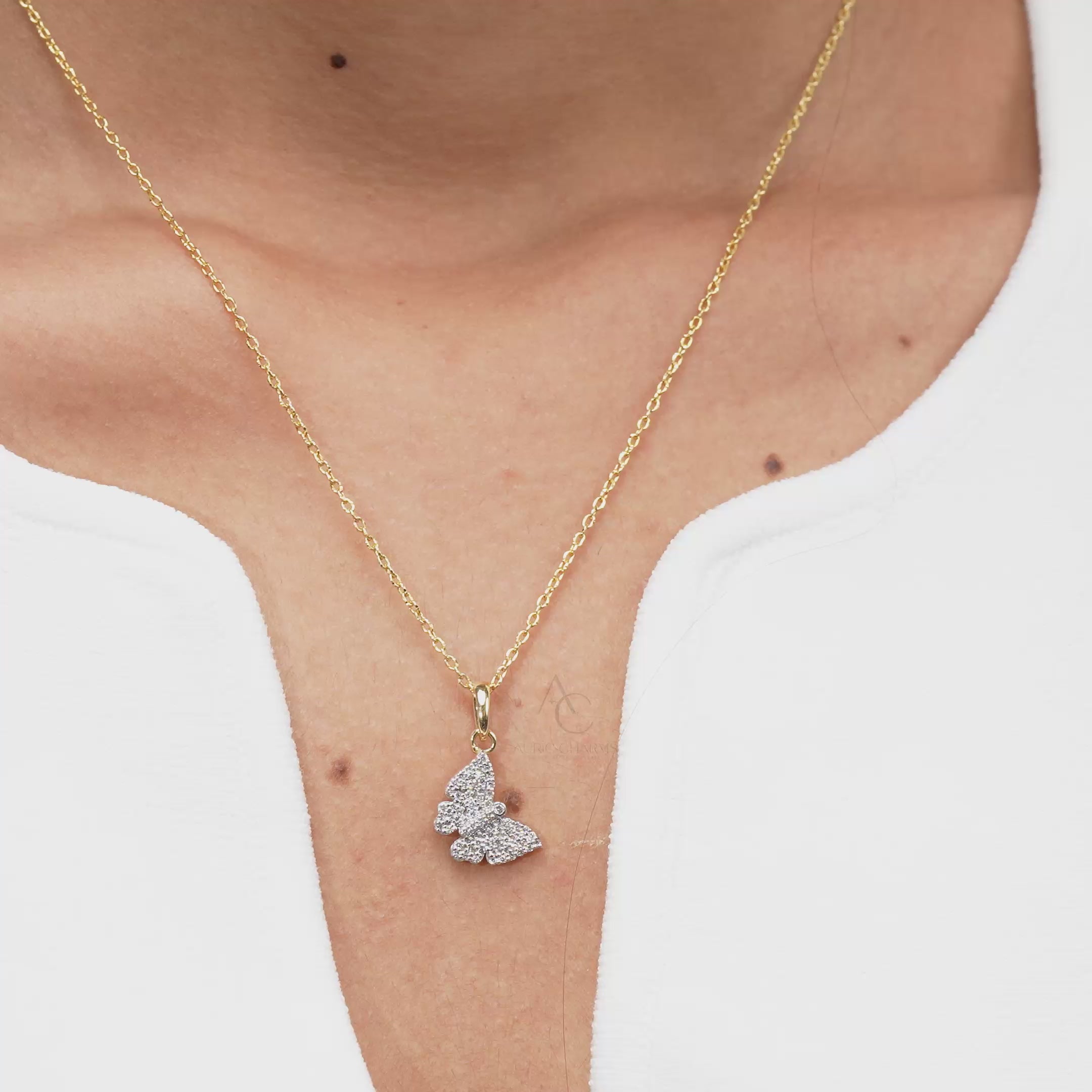 Pavé Butterfly Diamond Pendant