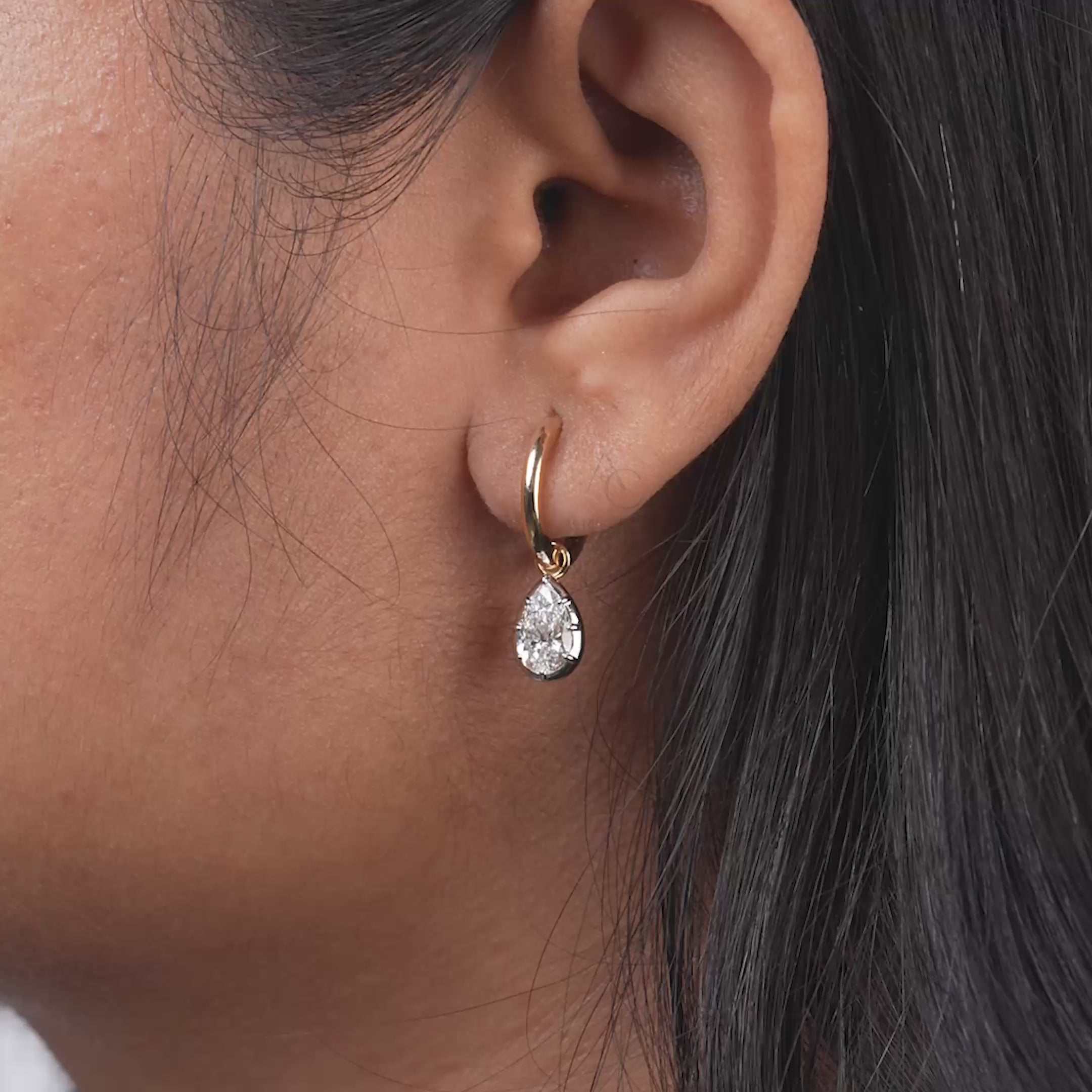 Double Teardrop Pear Diamond Drop Earrings