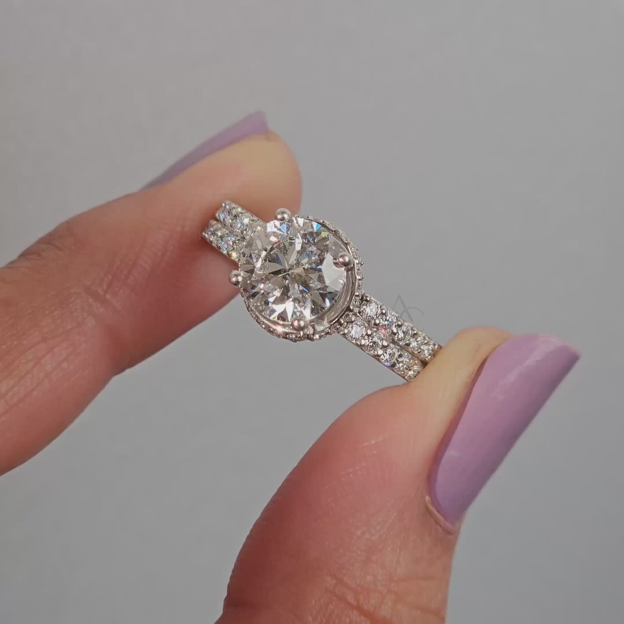 Hathaway Hidden Halo Double Row Diamond Ring