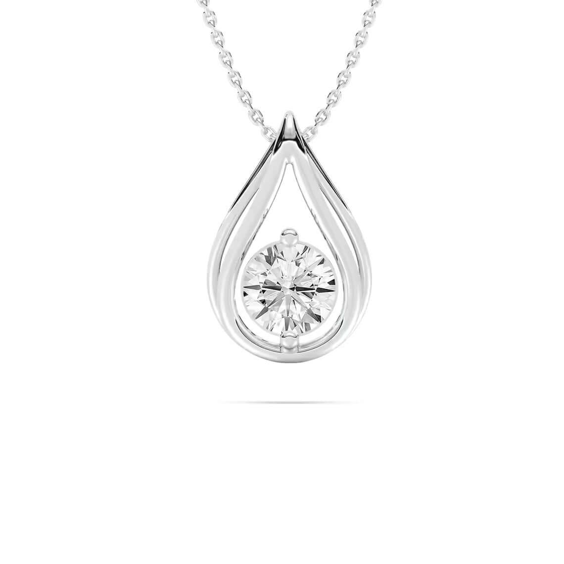 Giselle Teardrop Solitaire Diamond Pendant Necklace