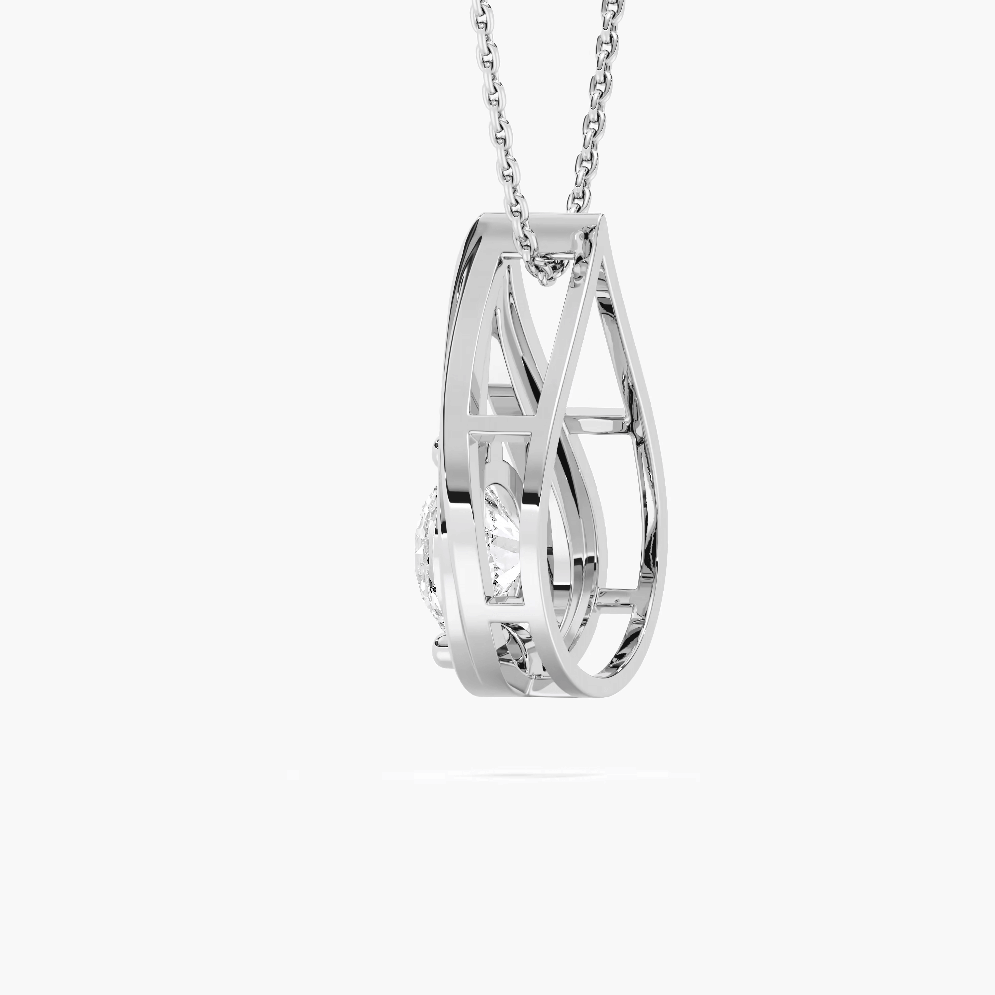 Giselle Teardrop Solitaire Diamond Pendant Necklace